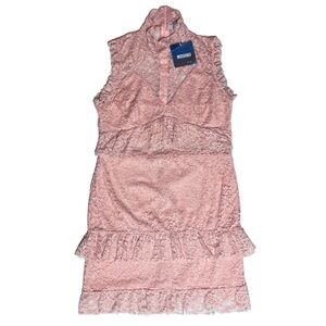 Missguided Pink Lace Mini Dress